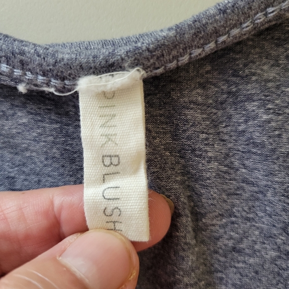 Pink Blush Maternity Dress W/ Ruched Sides Heather Gray SZ S - Picture 8 of 12